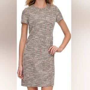Women’s Tweed Shift Dress in Neutral Multi